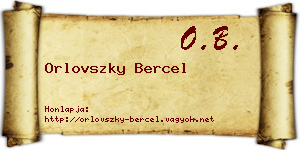 Orlovszky Bercel névjegykártya